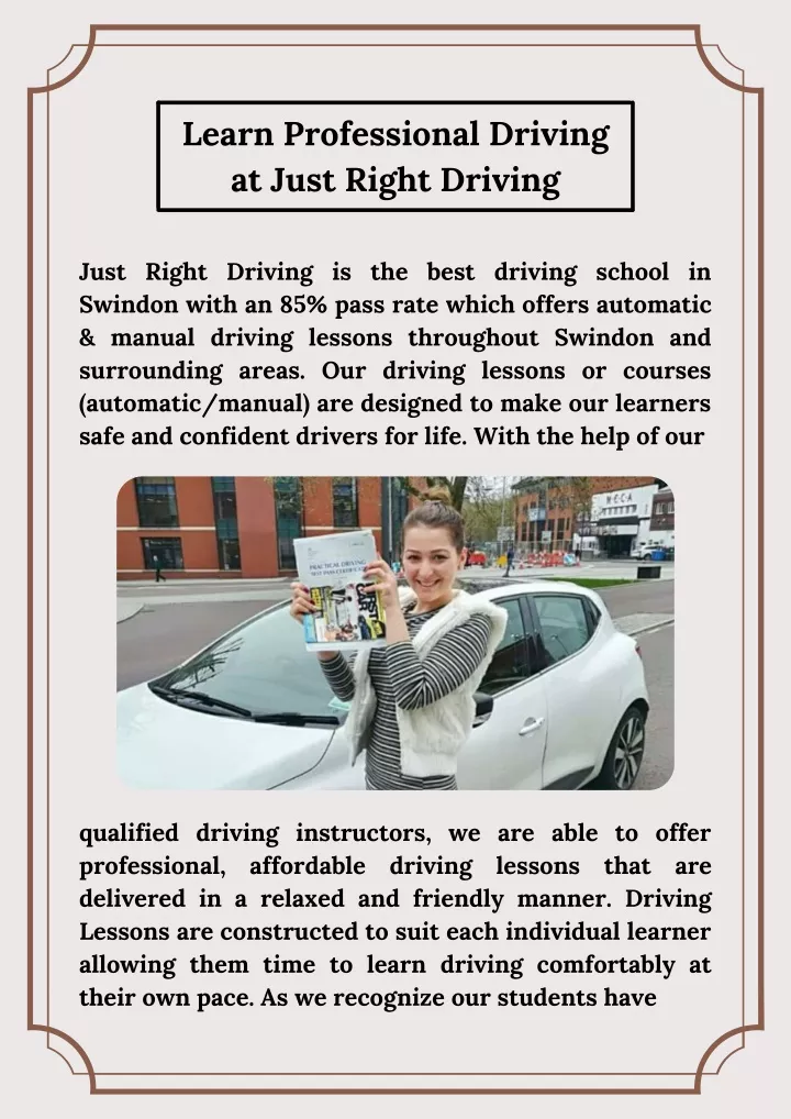 learn professional driving at just right driving