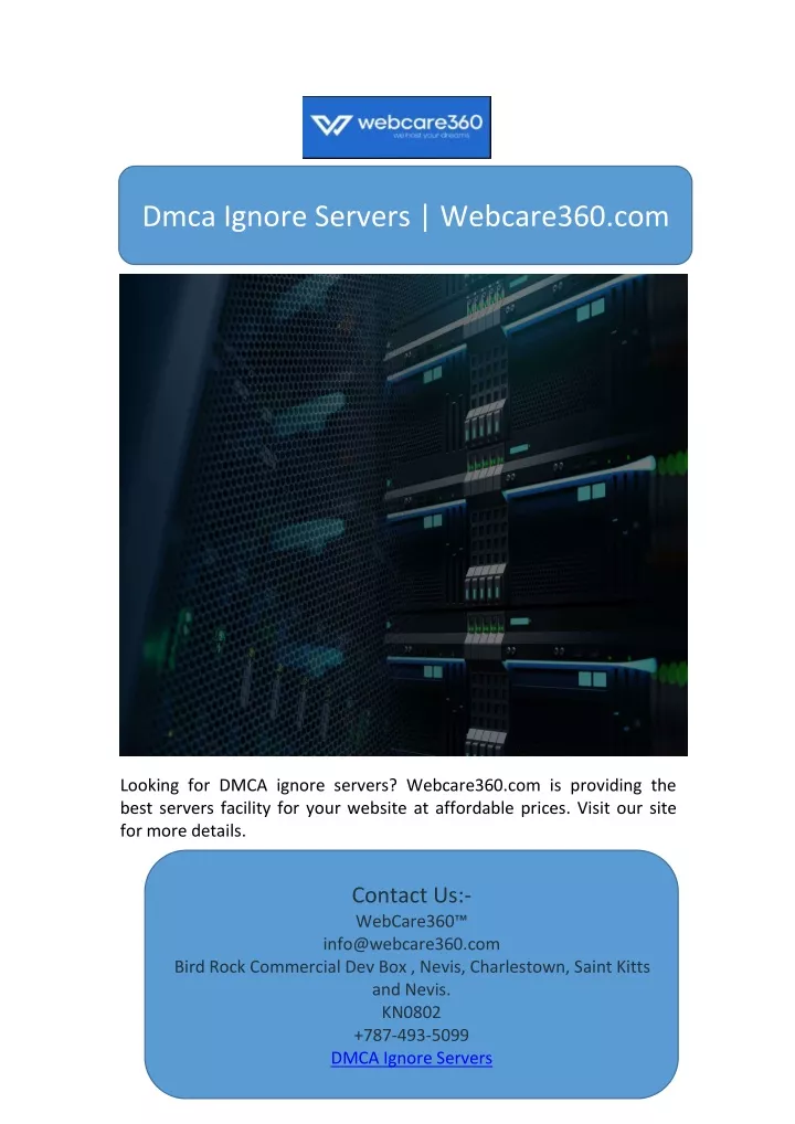 dmca ignore servers webcare360 com
