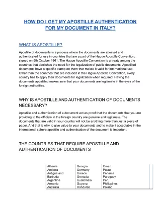 HOW DO I GET MY APOSTILLE AUTHENTICATION FOR MY DOCUMENT IN ITALY.docx