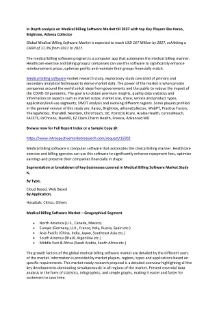 in depth analysis on medical billing software