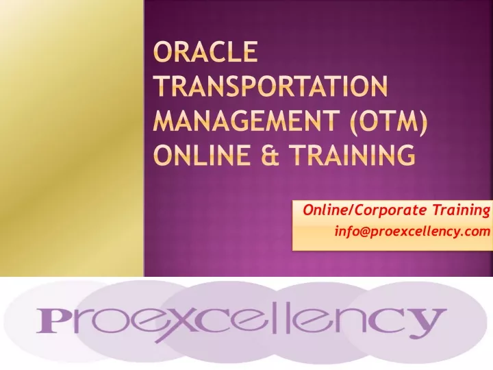 oracle transportation management otm online training