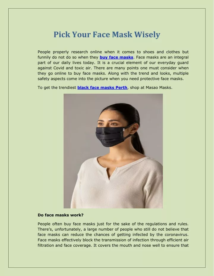 pick your face mask wisely