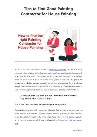 Tips to Find Good Painting Contractor for House Painting