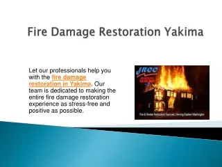 Fire Damage Restoration Yakima