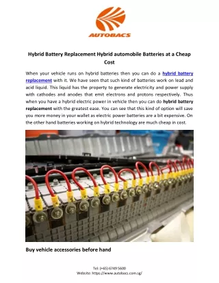 hybrid battery replacement