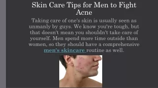 Skin Care Tips for Men to Fight Acne