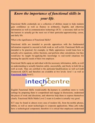 know the importance of functional skills in your