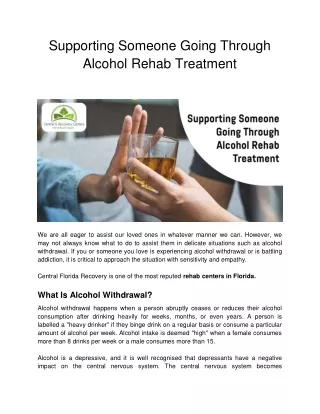 Supporting Someone Going Through Alcohol Rehab Treatment
