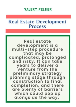 Valery Peltier - Real Estate Development Process