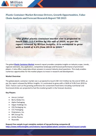 plastic container market revenue drivers growth