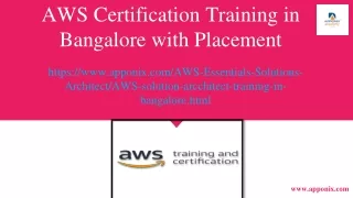 AWS Certification Training in Bangalore with Placement.