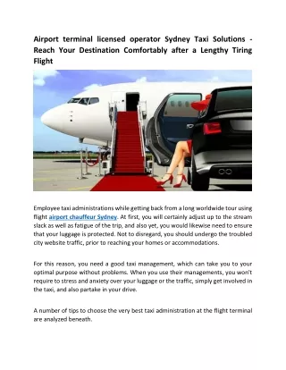 airport terminal licensed operator sydney taxi