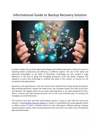 informational guide to backup recovery solution