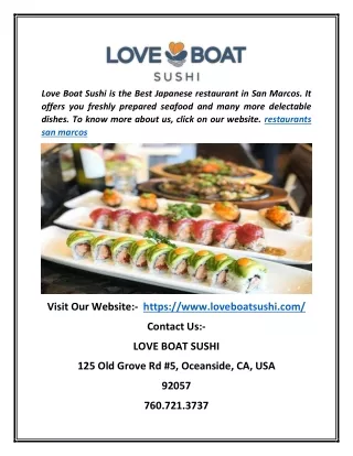 Restaurants San Marcos | Loveboatsushi.com
