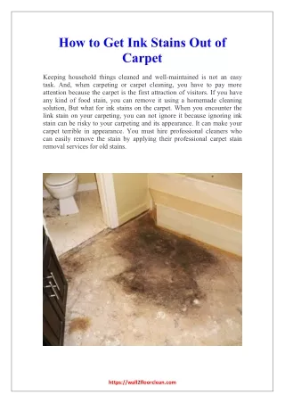 how to get ink stains out of carpet