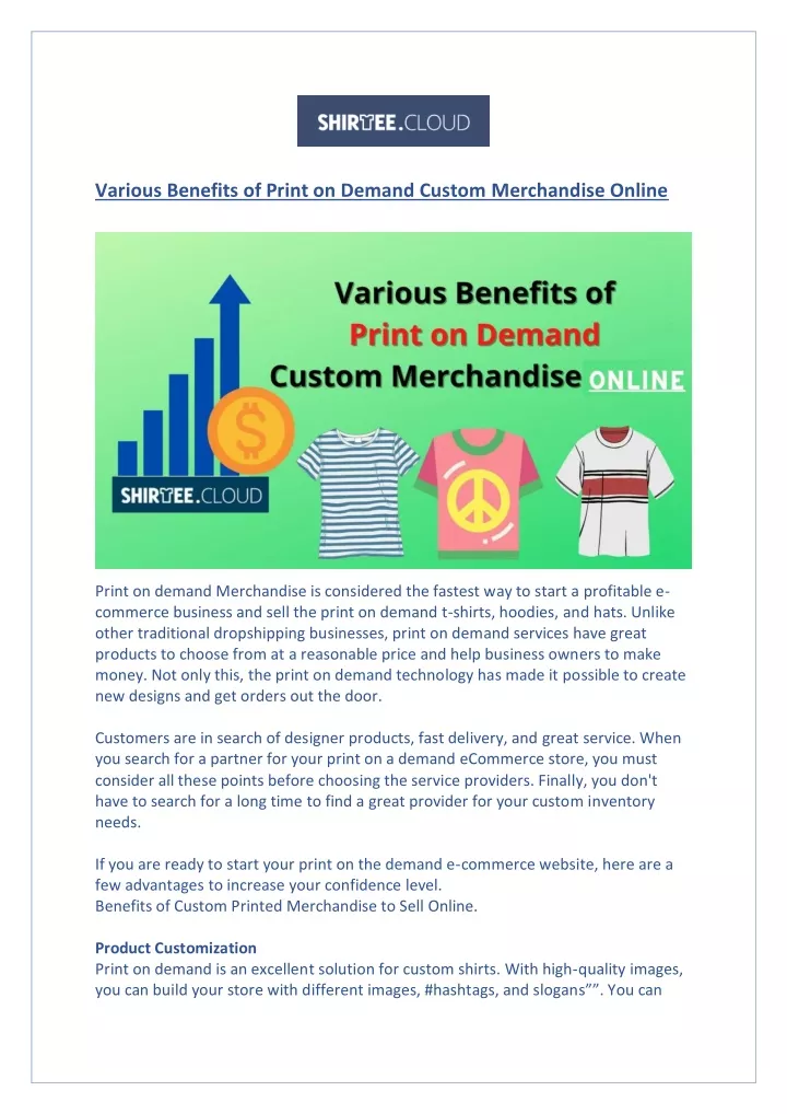 various benefits of print on demand custom