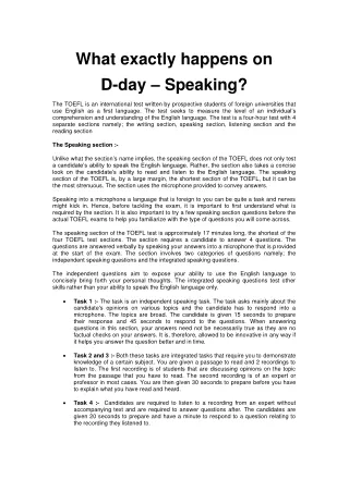 What exactly  happens on D-Day - Speaking