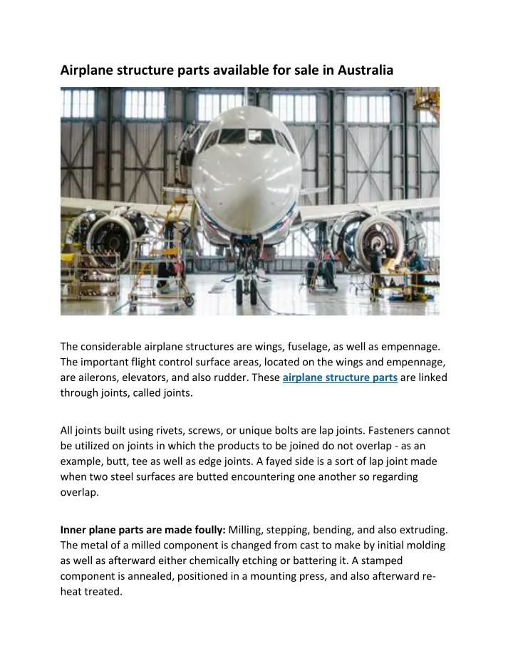 airplane structure parts available for sale