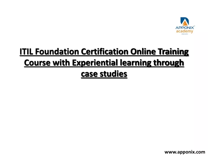 itil foundation certification online training