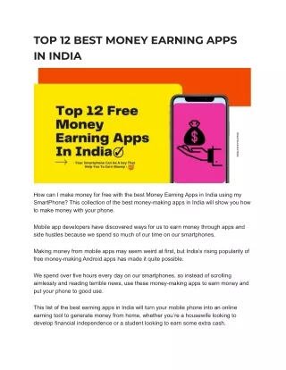 Best money making apps in India without Investment