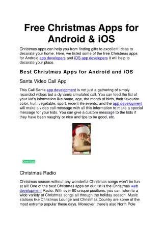 free christmas apps for android ios