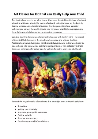 art classes for kid that can really help your