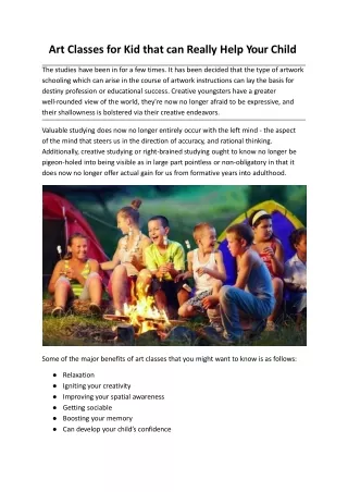 art classes for kid that can really help your