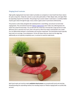 singing bowl customs