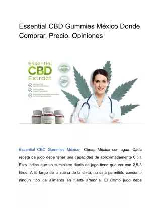 Essential CBD Gummies México Donde Comprar, Precio, Opiniones