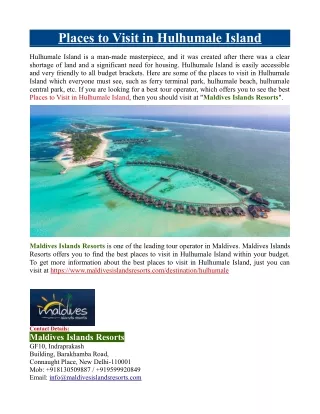 places to visit in hulhumale island