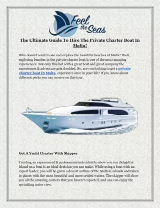 Tips for Hiring A Private Charter Boat in Malta