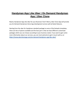 handyman app like uber on demand handyman