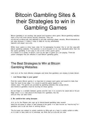 Bitcoin Casino | Play Online Casino Games With Bitcoin