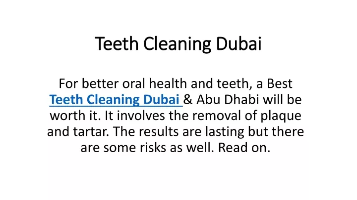 teeth cleaning dubai