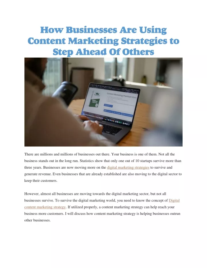 how businesses are using content marketing