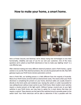How to make your home, a smart home.