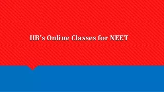 iib s online classes for neet
