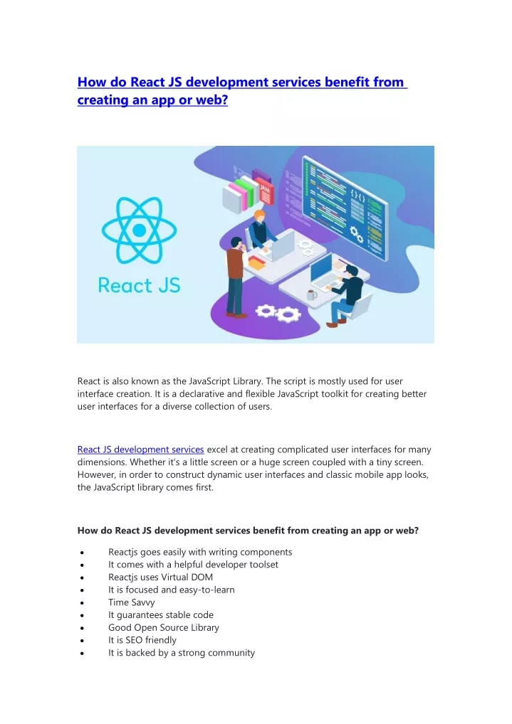 how do react js development services benefit from