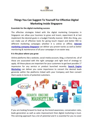 Internet marketing company Singapore
