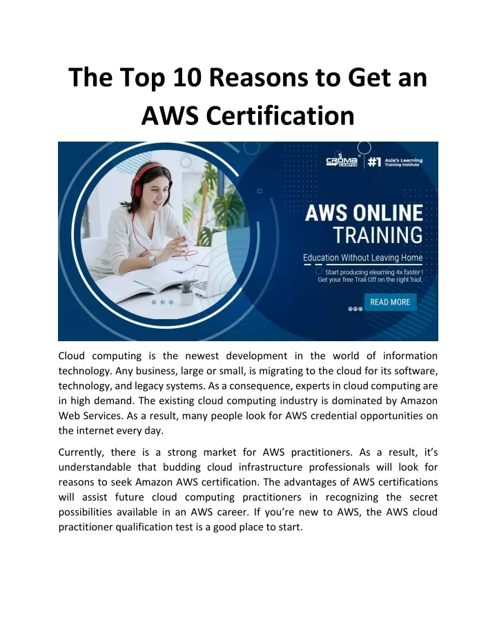 the top 10 reasons to get an aws certification