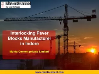 Interlocking Paver Blocks Manufacturer in Indore - Mohta Cement