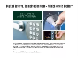 digital safe vs combination safe which
