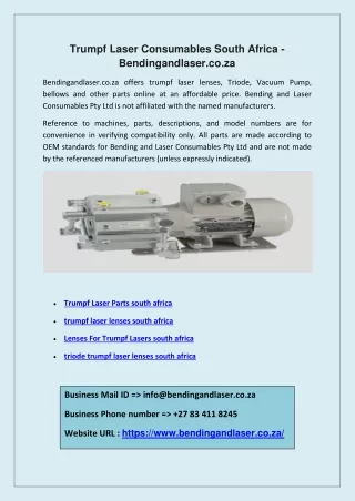 triode trumpf laser lenses south africa