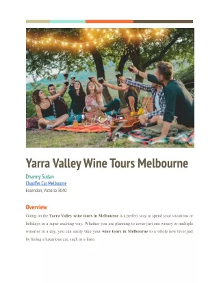 Yarra Valley Wine Tours in Melbourne