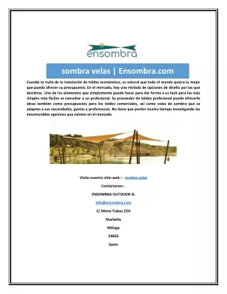 sombra velas ensombra com