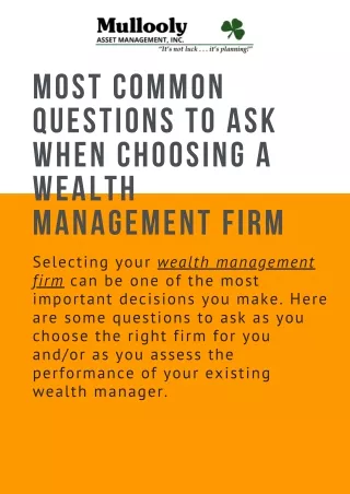 most common questions to ask when choosing