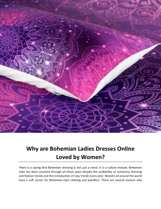 Why are Bohemian Ladies Dresses Online Loved by Women