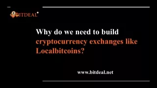 why do we need to build cryptocurrency exchanges