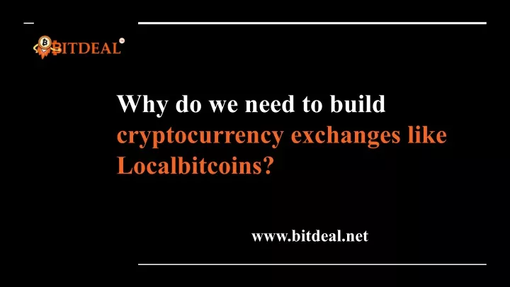 why do we need to build cryptocurrency exchanges