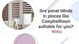 Are panel blinds in places like Campbelltown suitable for you?